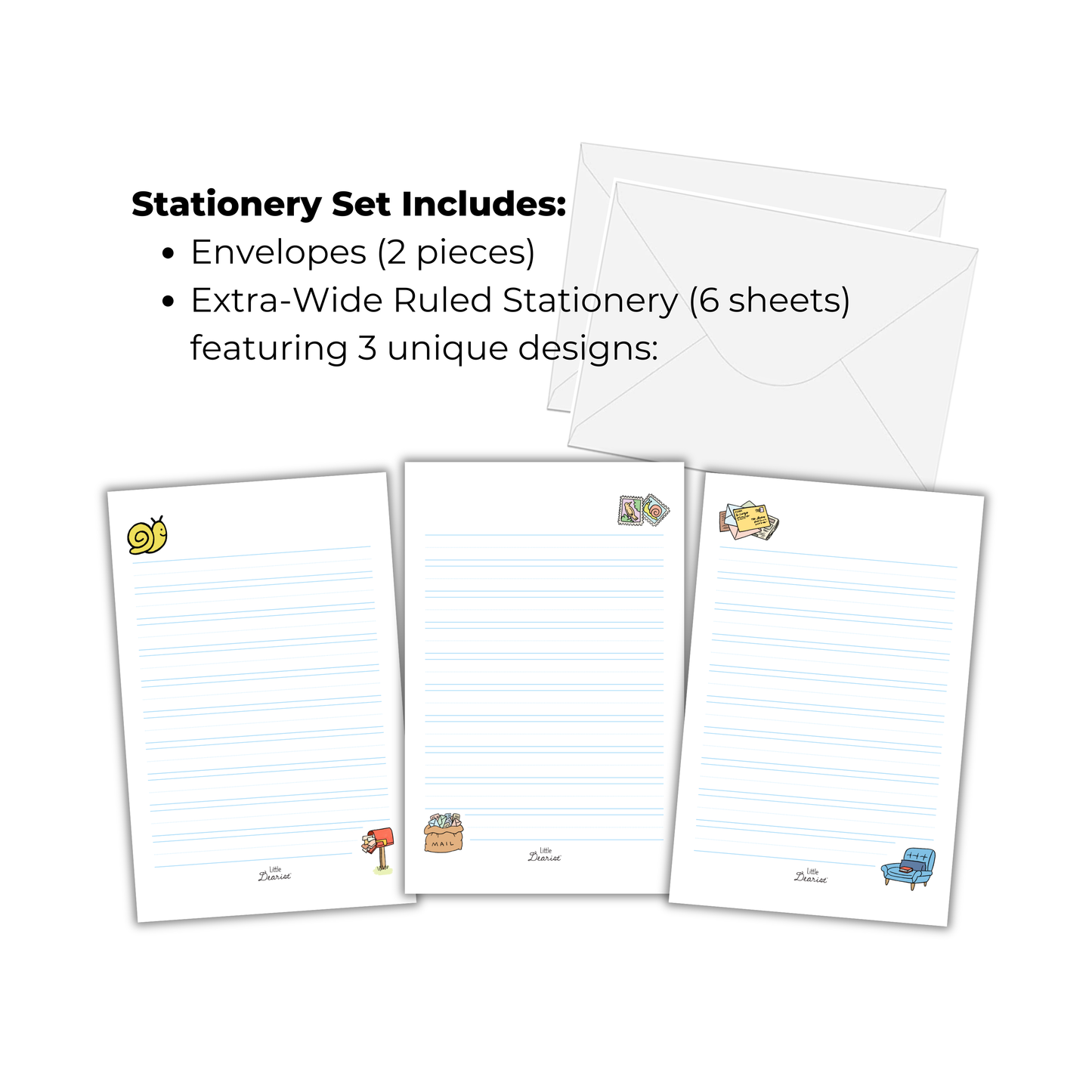 Little Dearist Stationery Set (Extra-Wide Ruled)